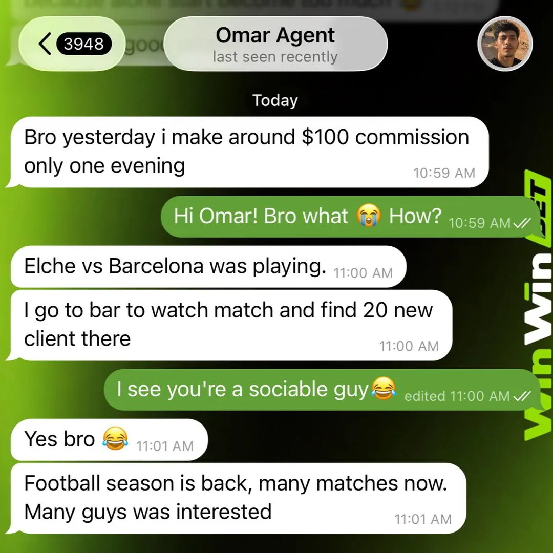 Screenshot of a chat with agent Omar